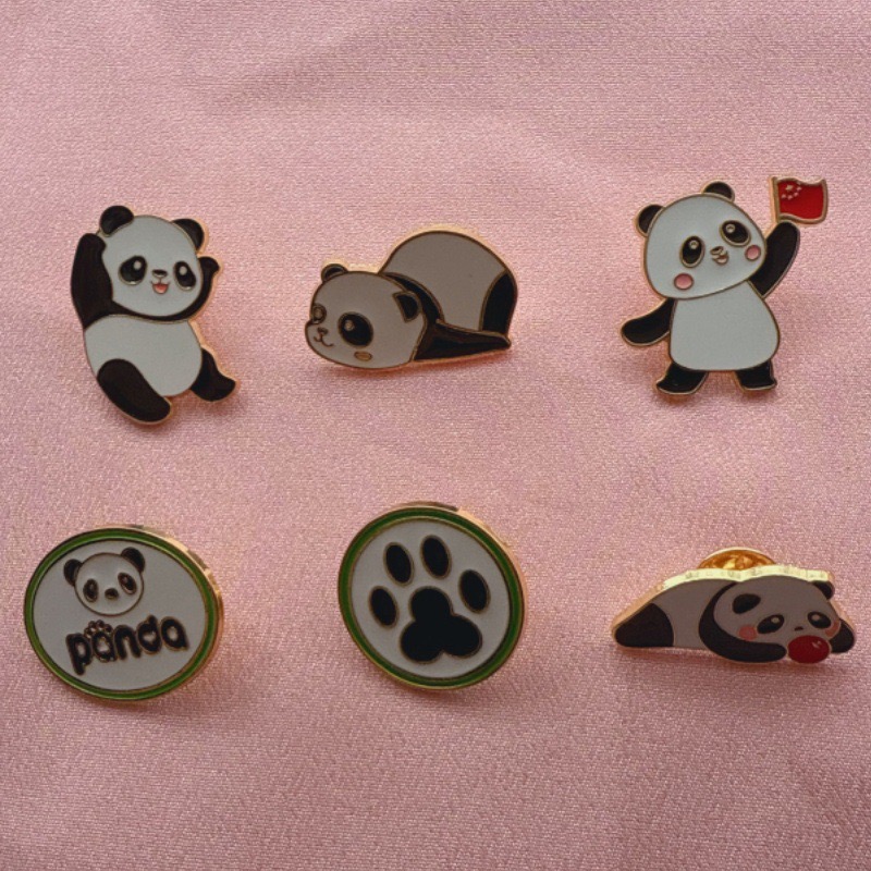 Backpacks - 6 badges en forme de panda