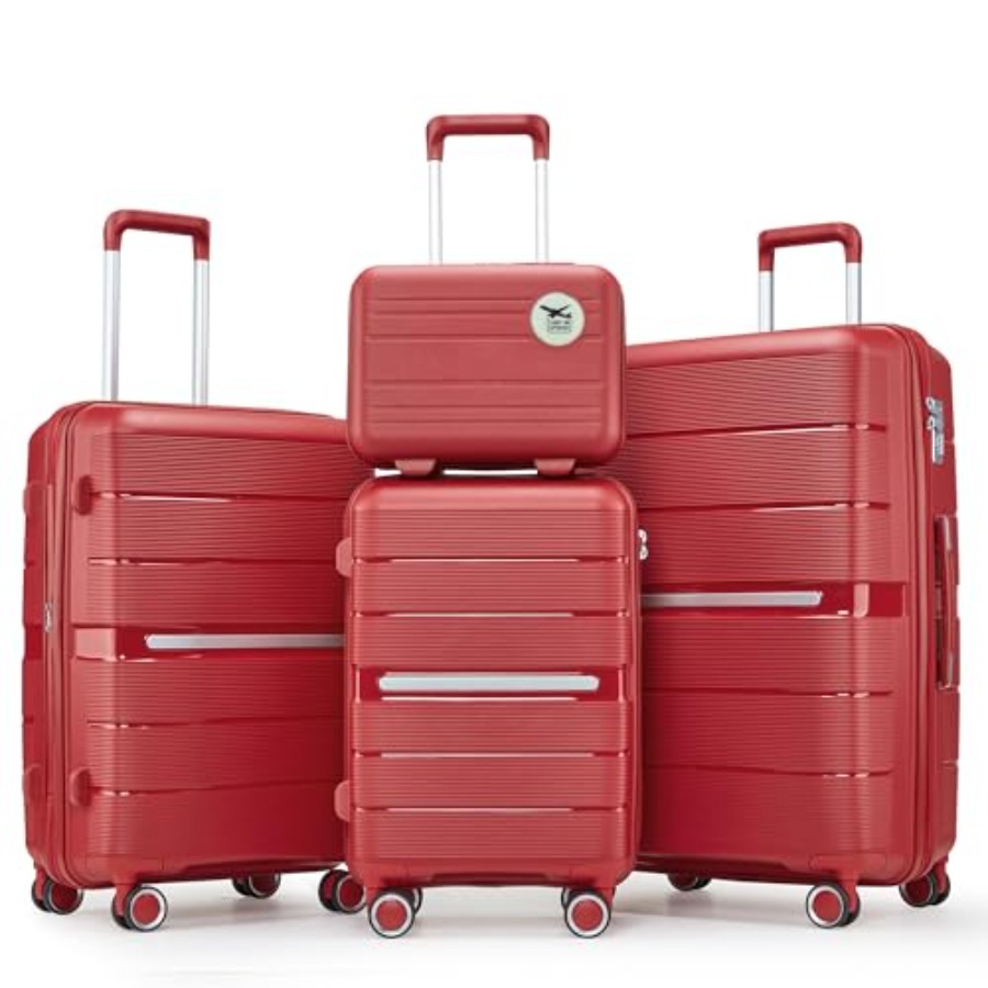 Expandable Hard Shell Luggage Set - Ensemble de valises 4 pièces extensibles,