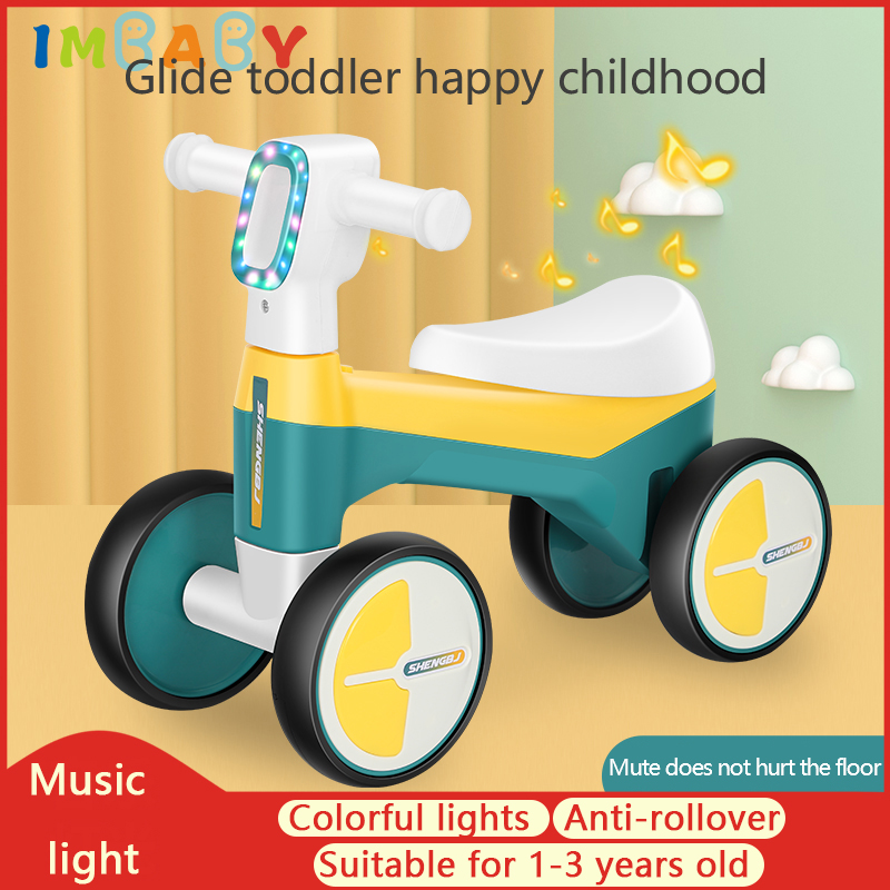 Kids Ride On Suitcase Scooter - Vélo d'équilibre musical antidérapant pour bébé,