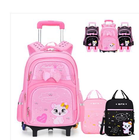 Foldable Rolling Luggage Bag - Étudiant école sacs à dos roulants