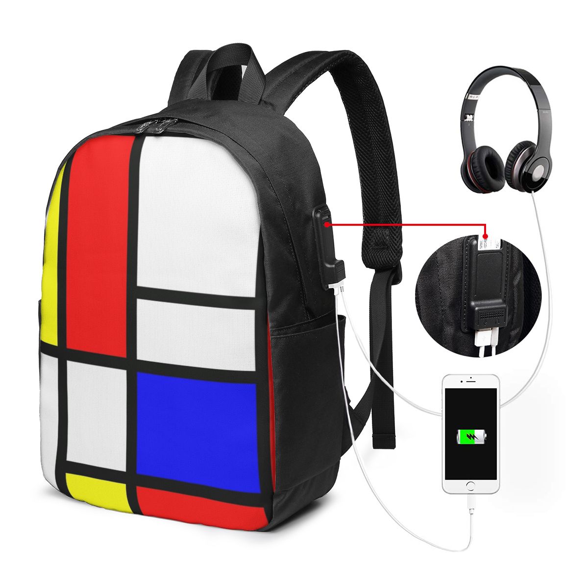 Travel Bags - Piet Mondrian Composition Sac à dos