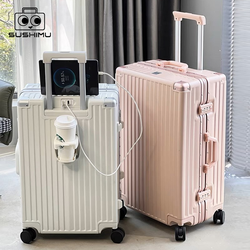 Spinner Wheel Rolling Suitcase 20 Inch - SUSHIMU bagage à main avec support
