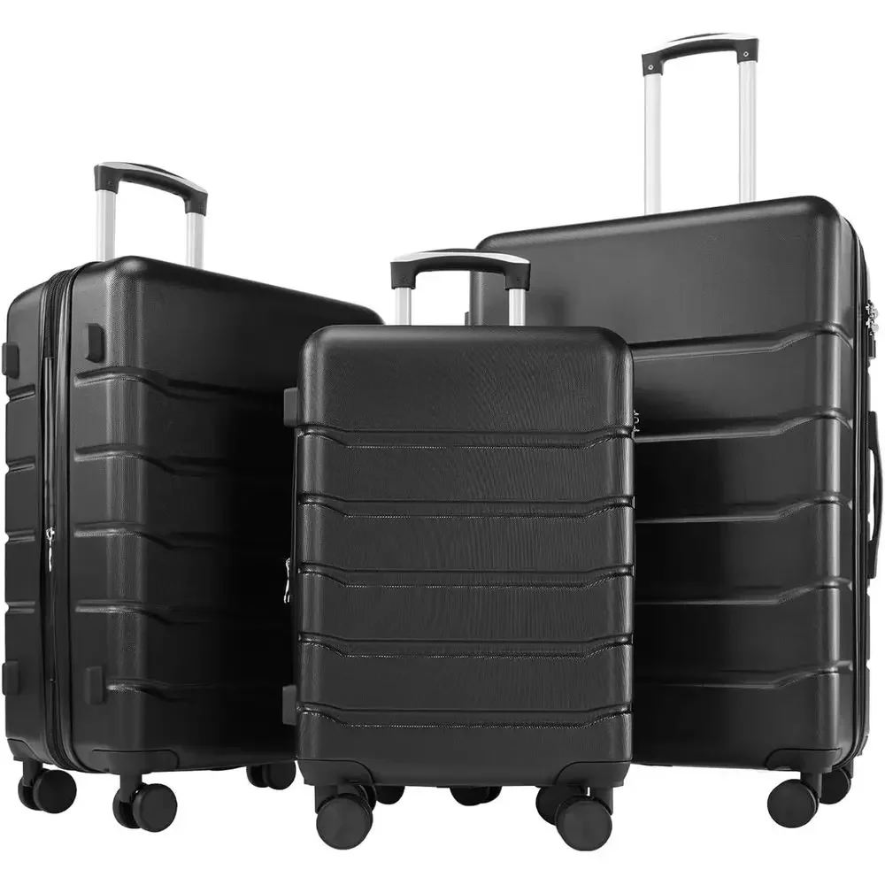 Expandable Hard Shell Luggage Set - Ensemble de 3 valises rigides à