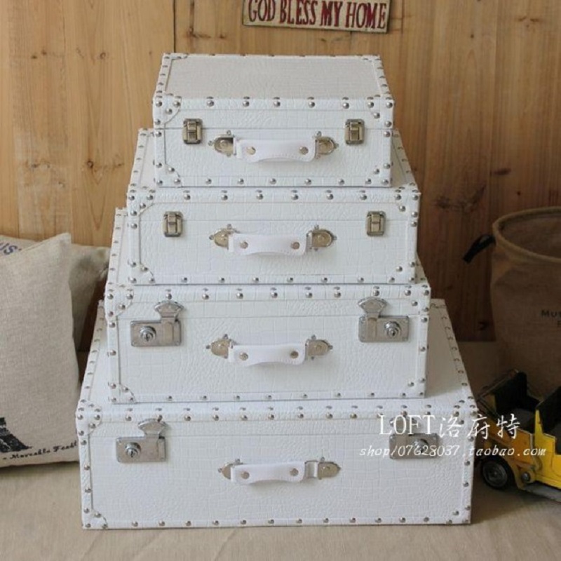 Retro Vintage Trunk Suitcase - Valise de voyage en cuir motif