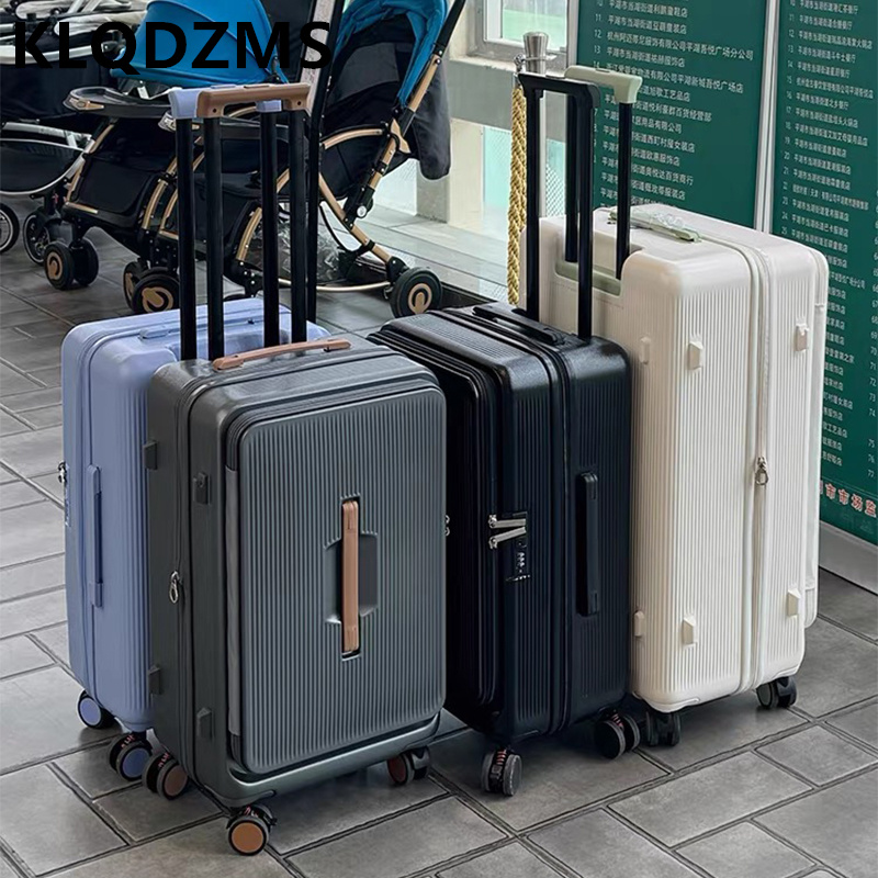 Front Opening Laptop Luggage 24 Inch - KLQDZMS Sac de voyage à roulettes
