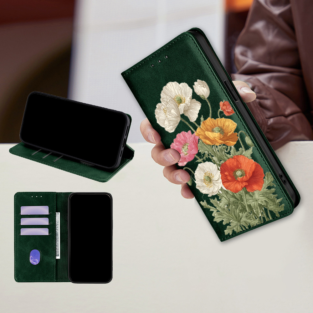 Wallets - Étui portefeuille en cuir magnétique à