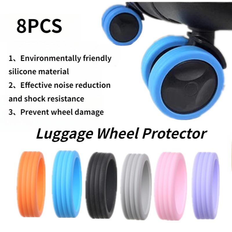 Silent Replacement Luggage Wheels - 8 pièces de protections en caoutchouc