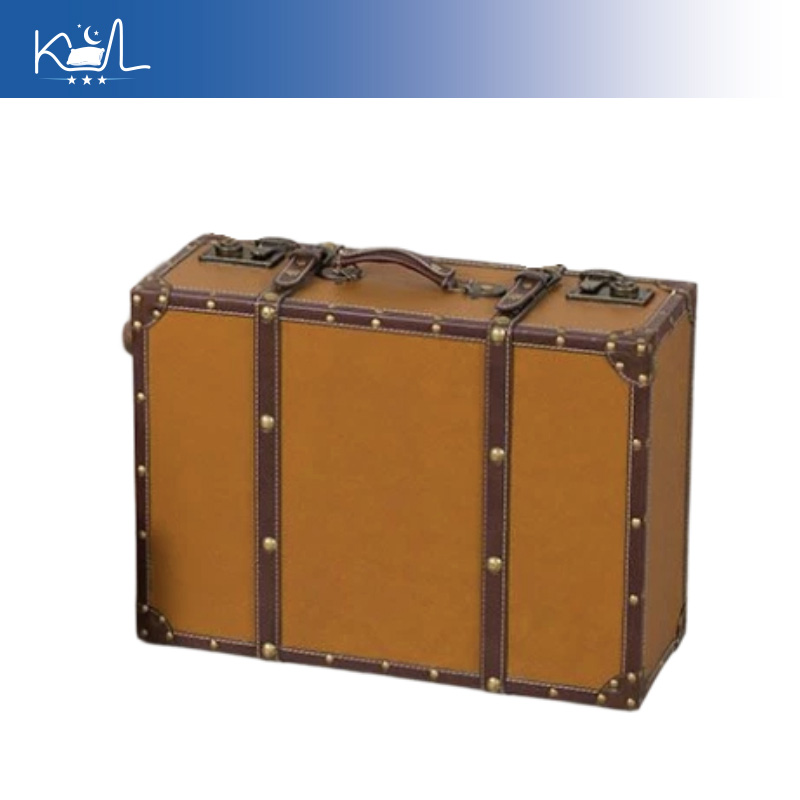 Retro Vintage Trunk Suitcase - Valise décorative vintage orange, coffre de