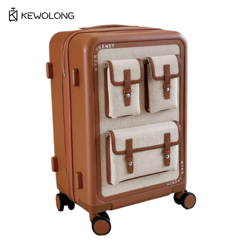 Spinner Wheel Rolling Suitcase 20 Inch - Valise à roulettes vintage en toile