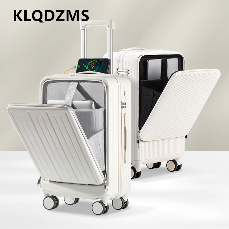 Front Opening Laptop Luggage 24 Inch - KLQDZMS Valise de voyage à ouverture