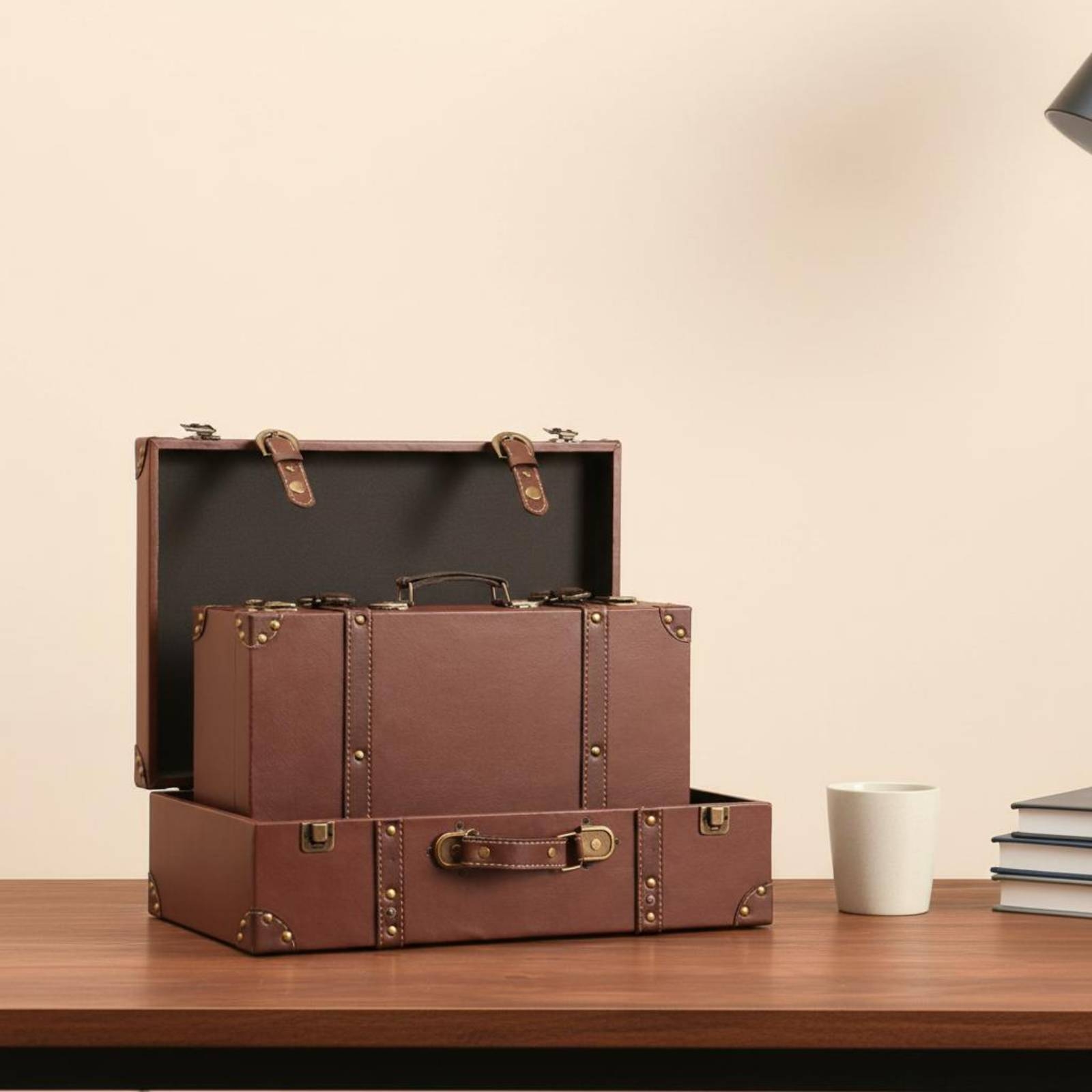 Valise vintage en similicuir r - Retro Vintage Trunk Suitcase avis et prix