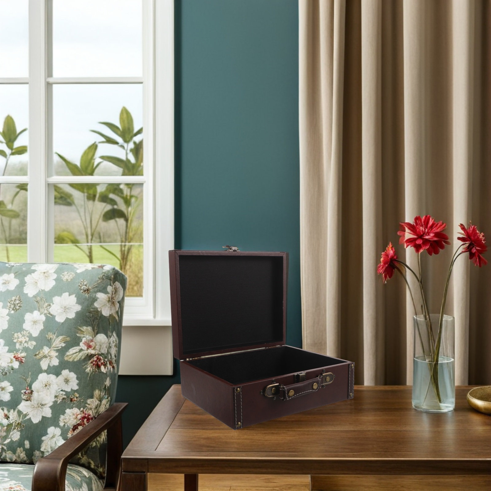 Valise vintage rétro en bois,  - Retro Vintage Trunk Suitcase avis et prix