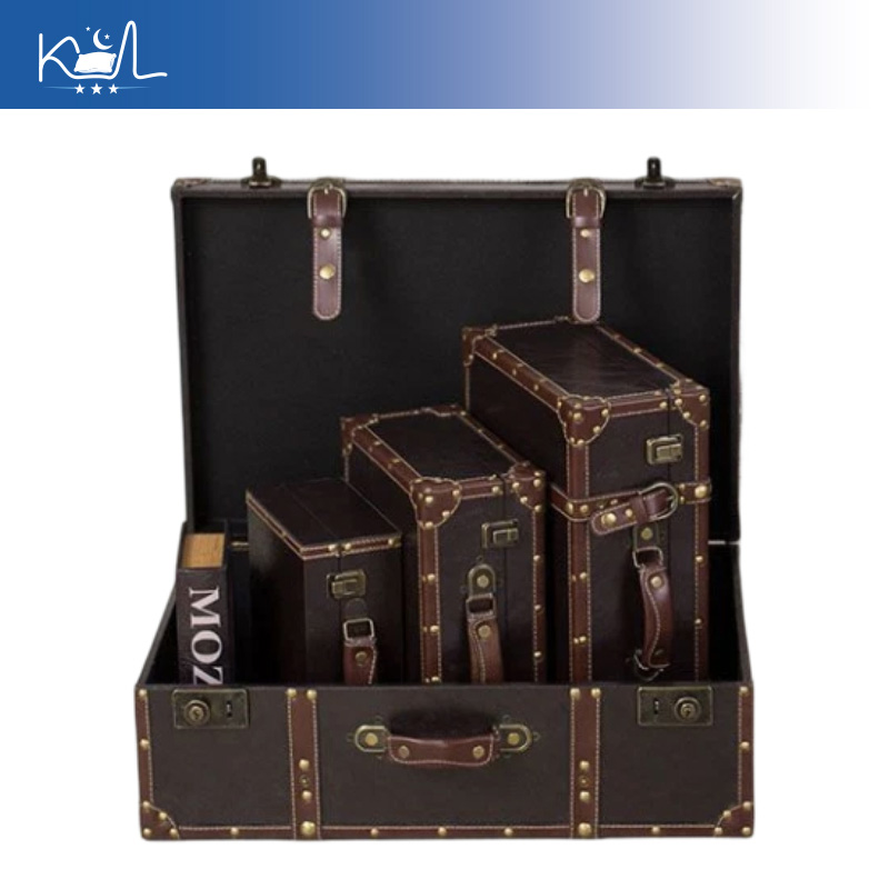 Valise décorative vintage marr - Retro Vintage Trunk Suitcase avis et prix