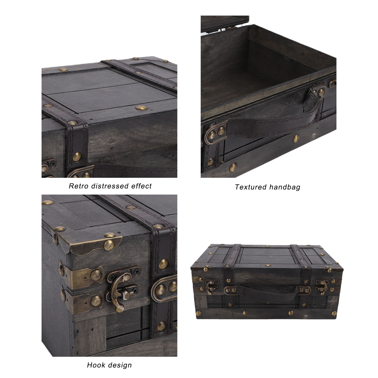 Coffre de rangement en bois vi - Retro Vintage Trunk Suitcase avis et prix