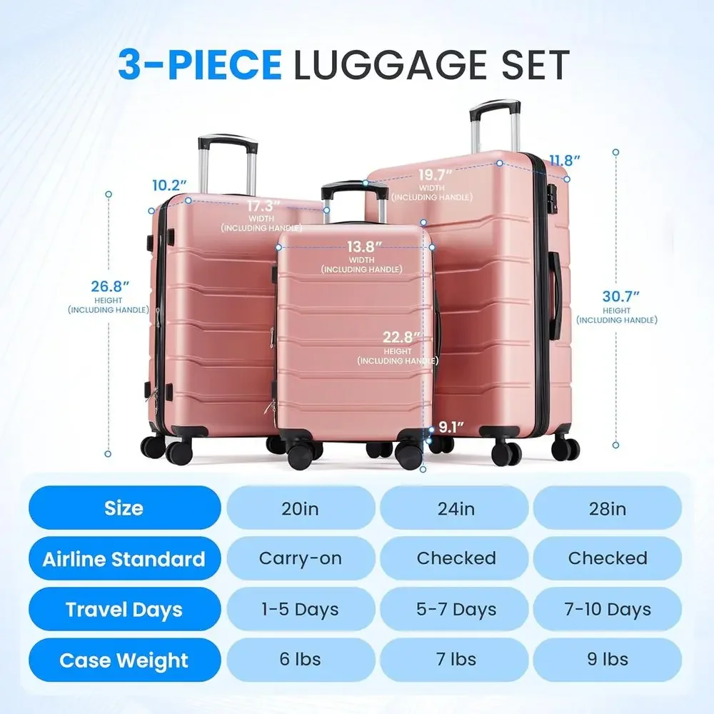 Ensemble de 3 valises grandes  - Expandable Hard Shell Luggage Set avis et prix