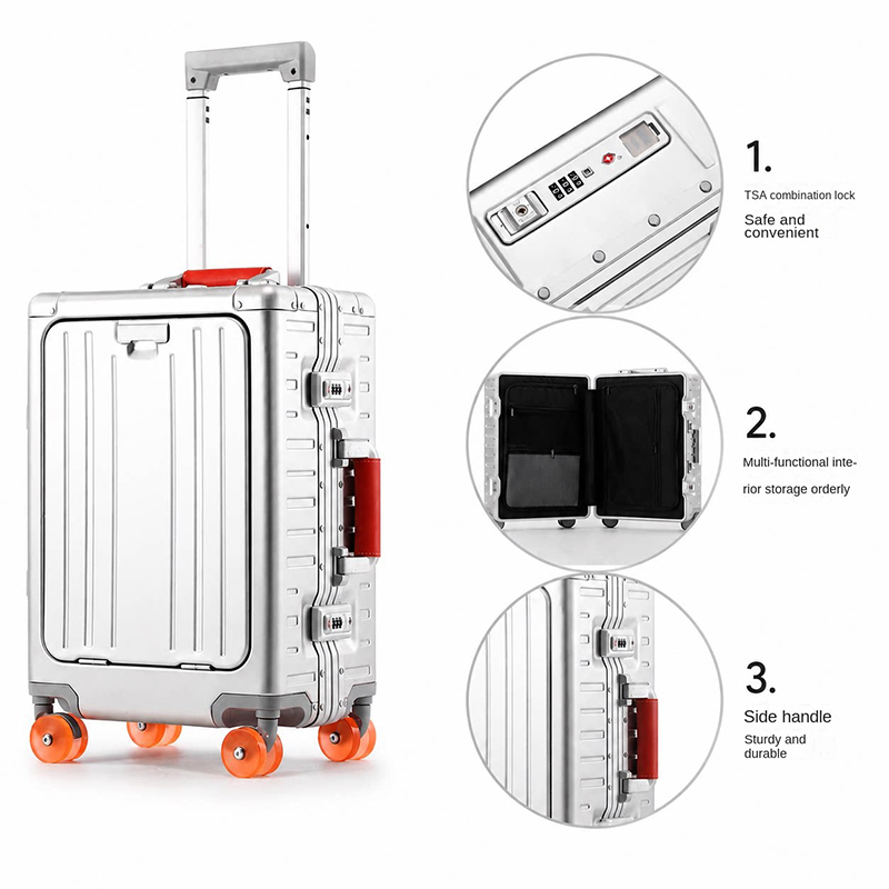 Valise en alliage d'aluminium  - Front Opening Laptop Luggage 24 Inch avis et prix