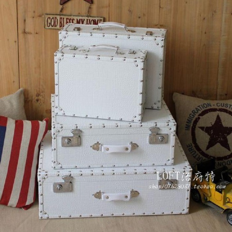 Valise de voyage en cuir motif - Retro Vintage Trunk Suitcase avis et prix