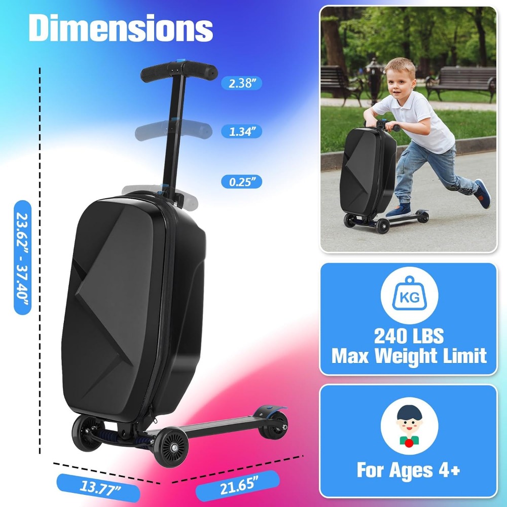 Valise-trottinette pour enfant - Kids Ride On Suitcase Scooter avis et prix