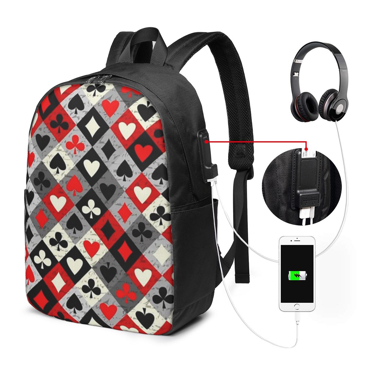 Sac à dos imprimé cartes à jou - Backpacks avis et prix